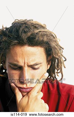 Stock Photo - Portrait of troubled businessman. Fotosearch