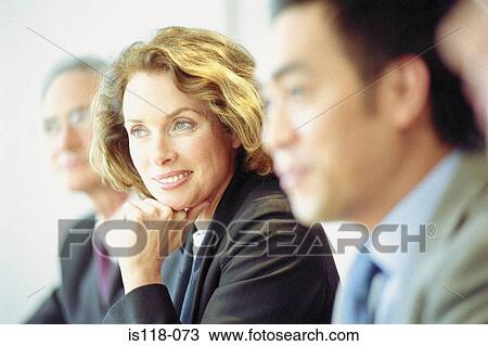 Stock Bild - businesspeople, in, versammlung. Fotosearch