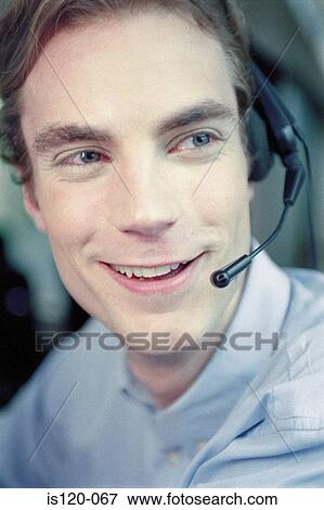 Stock Photo - Businessman on telephone. Fotosearch
