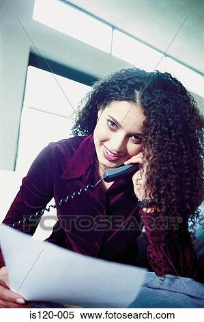 Stock Photography - Woman on telephone. Fotosearch