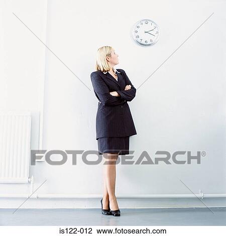 Stock Image - A tense woman . Fotosearch