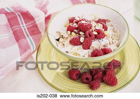 Stock Photo - Raspberry muesli. Fotosearch