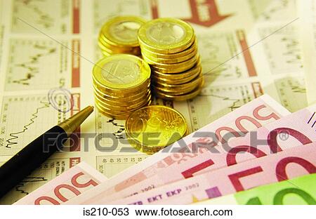 Stock Image - Euro notes and coins. Fotosearch