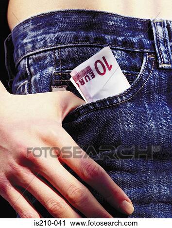 Ten euro note in jean pocket View Large Photo Image Stock Image - Ten euro note in jean pocket. Fotosearch