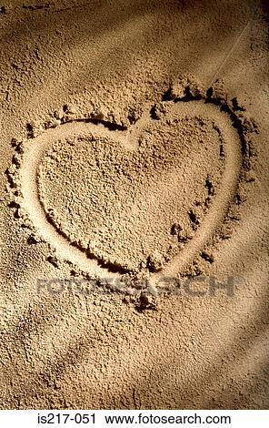 Heart shape on sand View Large Photo Image Stock Image - Heart shape on sand. Fotosearch