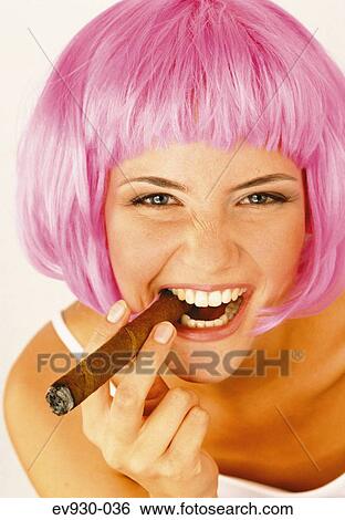 Girl smoking cigar View Large Photo Image Stock Photograph - Girl smoking cigar. Fotosearch