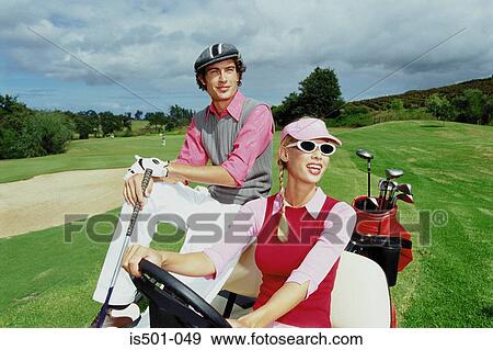 Stock Photo - Couple at the golf club. Fotosearch