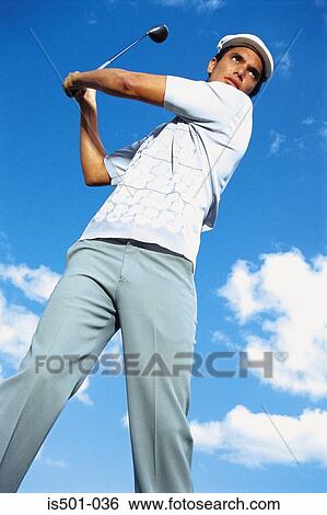 Man playing golf View Large Photo Image Stock Photograph - Man playing golf. Fotosearch