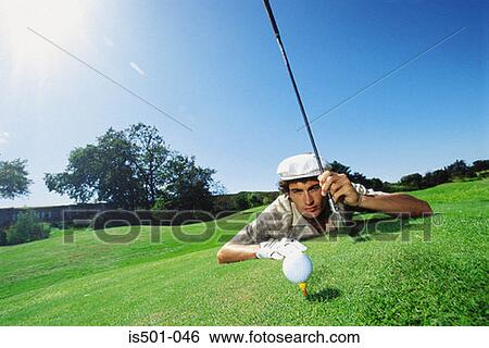 Man playing golf View Large Photo Image Stock Photograph - Man playing golf. Fotosearch