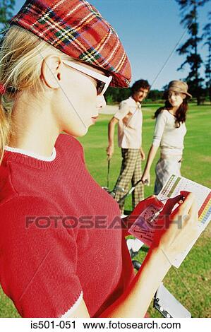 Stock Image - Woman scoring. Fotosearch