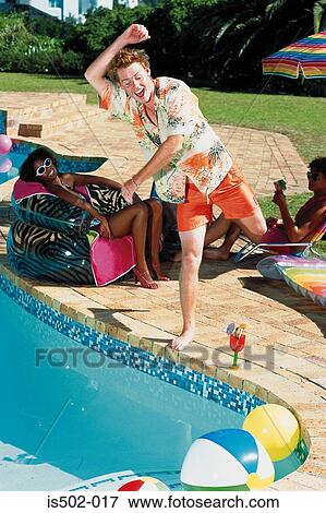 Playing by the pool View Large Photo Image Stock Photo - Playing by the pool. Fotosearch