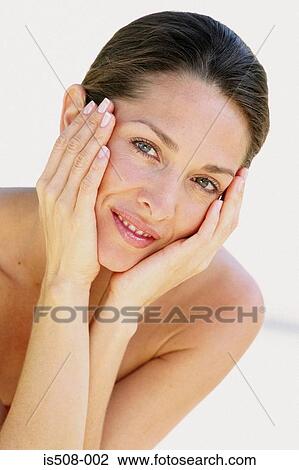 Stock Image - Portrait of woman. Fotosearch