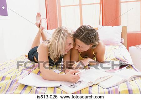 Girlfriends at home View Large Photo Image Stock Photograph - Girlfriends at home. Fotosearch