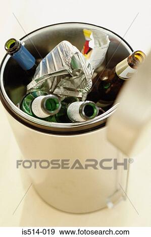 Stock Photo - Rubbish bin with refuse. Fotosearch