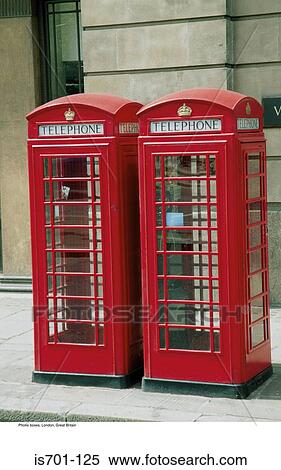 Stock Photography - Phone boxes, London, Great Britain. Fotosearch