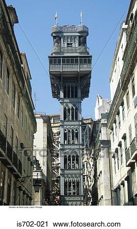 Elevador de Santa Justa, Lisbon, Portugal View Large Photo Image Stock Image - Elevador de Santa Justa, Lisbon, Portugal. Fotosearch