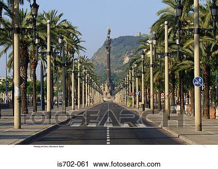 Passeig de Colon, Barcelona, Spain View Large Photo Image Stock Image - Passeig de Colon, Barcelona, Spain. Fotosearch