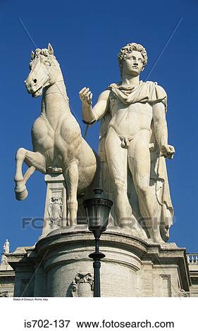 Statue of Dioscuri, Rome, Italy View Large Photo Image Stock Photo - Statue of Dioscuri, Rome, Italy. Fotosearch