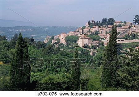 Bonnieux, Luberon Mountains View Large Photo Image Stock Photography - Bonnieux, Luberon Mountains. Fotosearch