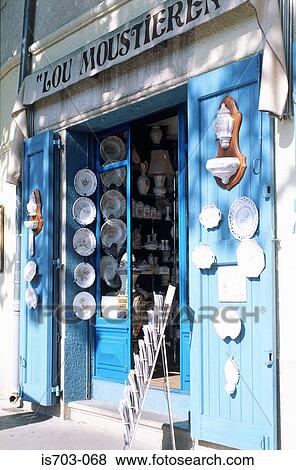 Porcelain shop, Moustiers Ste Marie View Large Photo Image Stock Photo - Porcelain shop, Moustiers Ste Marie. Fotosearch