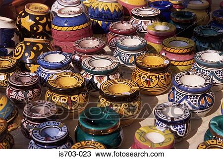 Stock Image - Pottery stall, Aix-en-Provence. Fotosearch