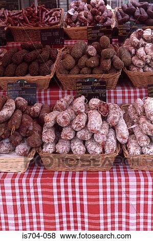 Charcuterie stall, St Rémy View Large Photo Image Stock Photo - Charcuterie stall, St Rémy. Fotosearch