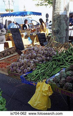 Stock Image - Market stall, Maussane. Fotosearch