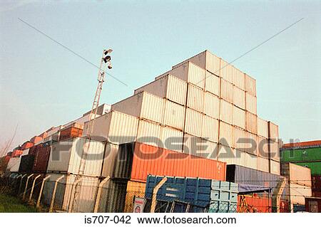 A pile of cargo containers View Large Photo Image Stock Image - A pile of cargo containers. Fotosearch