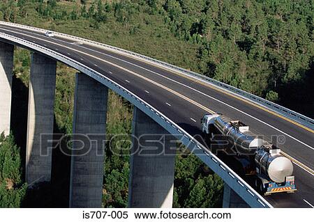 Stock Photography - An oil tanker on a motorway. Fotosearch