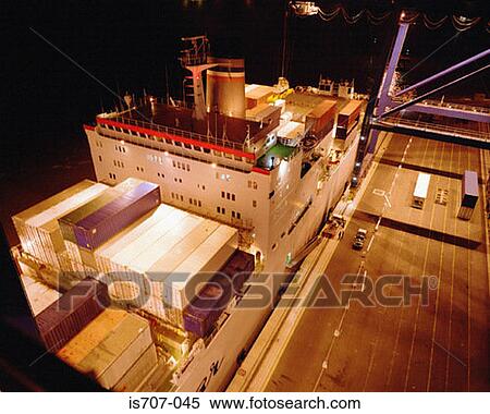 Cargo ship at dock View Large Photo Image Stock Photography - Cargo ship at dock. Fotosearch