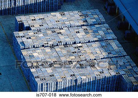 Stock Photo - Concrete blocks at a builder's yard. Fotosearch