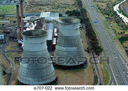Cooling towers by a motorway View Large Photo Image Stock Image - Cooling towers by a motorway. Fotosearch