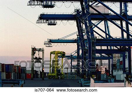 Port cranes View Large Photo Image Picture - Port cranes. Fotosearch