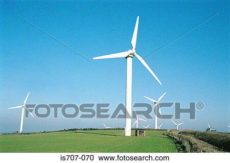 Stock Image - Wind turbines. Fotosearch