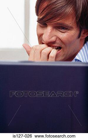 Stock Photograph - Nail-biting. Fotosearch