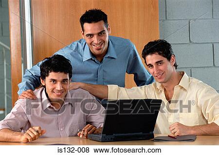 Businessmen with laptop computer View Large Photo Image Stock Photo - Businessmen with laptop computer. Fotosearch
