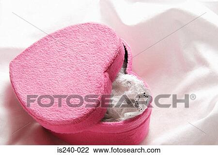 Stock Image - Underwear in heart shaped box. Fotosearch