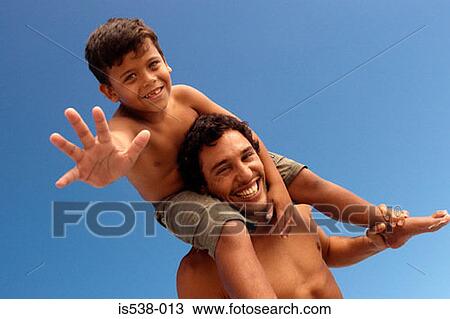 Happy father and son View Large Photo Image Stock Image - Happy father and son. Fotosearch