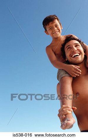 Happy father and son View Large Photo Image Stock Photograph - Happy father and son. Fotosearch