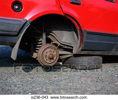 Car without wheel View Large Photo Image Stock Image - Car without wheel. Fotosearch