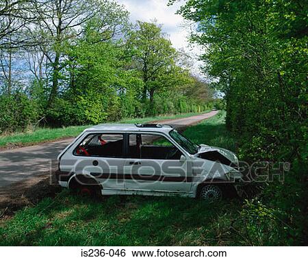 Stock Photograph - Crashed car. Fotosearch