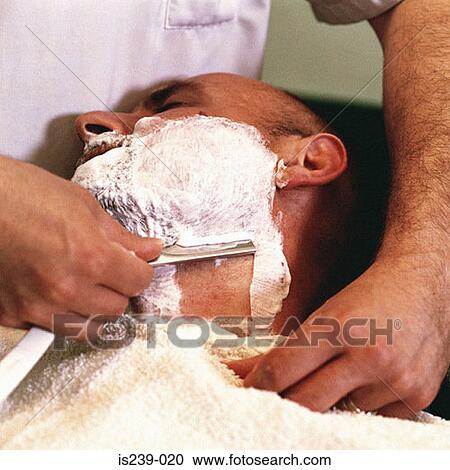 Barber shaving man View Large Photo Image Stock Image - Barber shaving man. Fotosearch