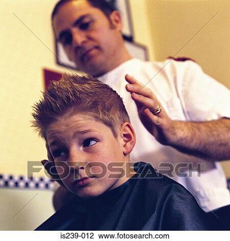 Boy at barbers View Large Photo Image Stock Image - Boy at barbers. Fotosearch
