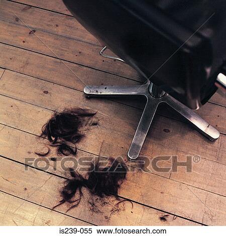 Stock Photography - Hair by barbers chair. Fotosearch