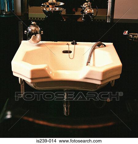 Picture - Sink in barbershop. Fotosearch