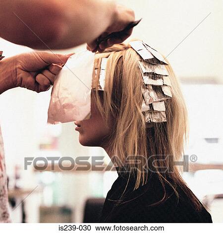 Woman at hairdressers View Large Photo Image Stock Image - Woman at hairdressers. Fotosearch