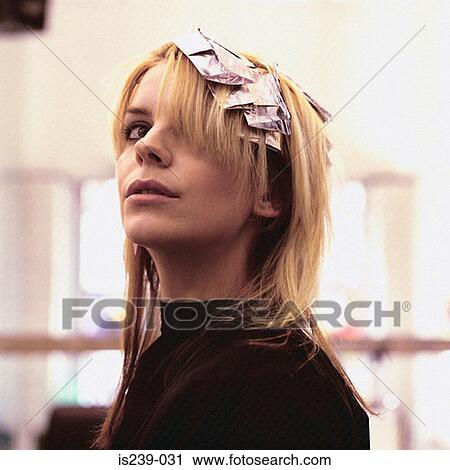 Woman at hairdressers View Large Photo Image Stock Image - Woman at hairdressers. Fotosearch