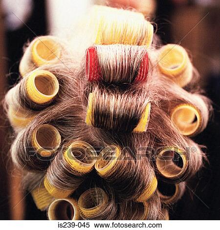 Womans hair in rollers View Large Photo Image Stock Photography - Womans hair in rollers. Fotosearch