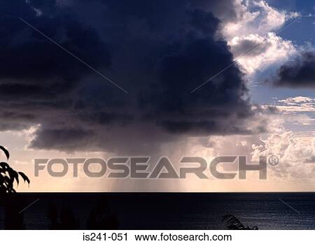 Rain storm over ocean View Large Photo Image Stock Image - Rain storm over ocean. Fotosearch
