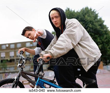Stock Image - Boys on BMX bicycles. Fotosearch